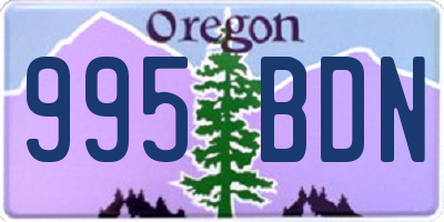 OR license plate 995BDN