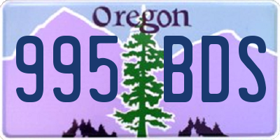 OR license plate 995BDS
