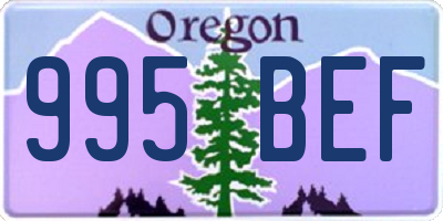 OR license plate 995BEF