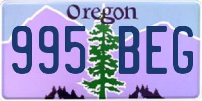 OR license plate 995BEG
