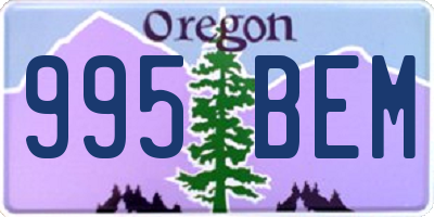 OR license plate 995BEM