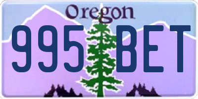 OR license plate 995BET