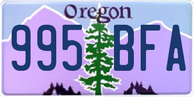 OR license plate 995BFA
