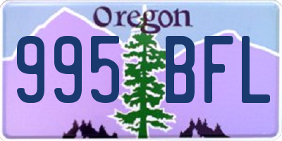 OR license plate 995BFL