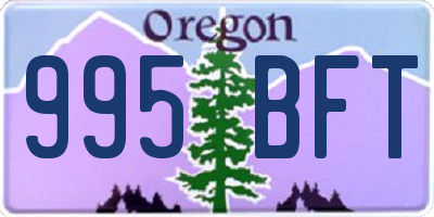 OR license plate 995BFT