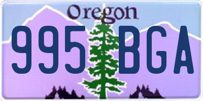 OR license plate 995BGA