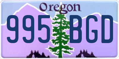 OR license plate 995BGD