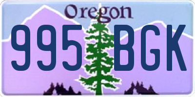 OR license plate 995BGK