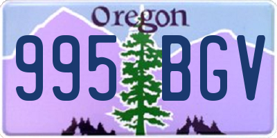 OR license plate 995BGV
