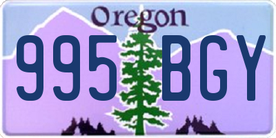 OR license plate 995BGY