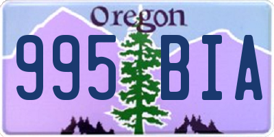 OR license plate 995BIA