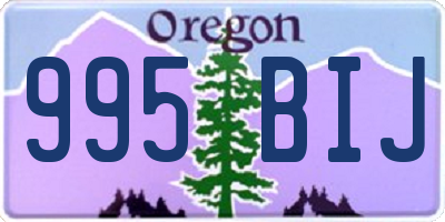 OR license plate 995BIJ