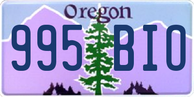 OR license plate 995BIO