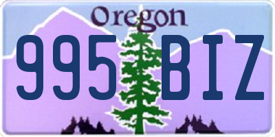 OR license plate 995BIZ