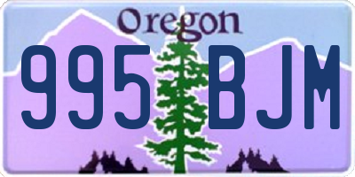 OR license plate 995BJM