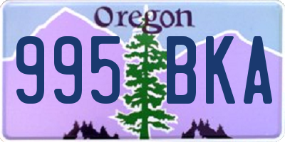 OR license plate 995BKA