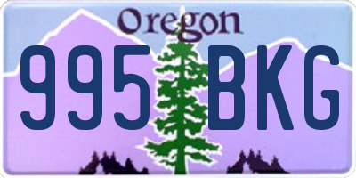 OR license plate 995BKG