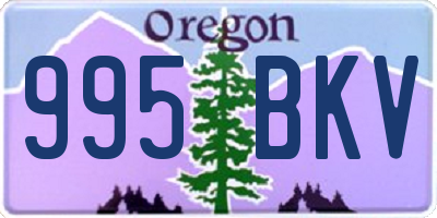 OR license plate 995BKV