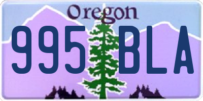 OR license plate 995BLA