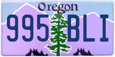OR license plate 995BLI