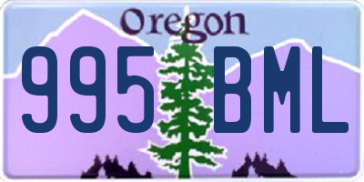 OR license plate 995BML