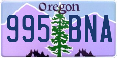 OR license plate 995BNA