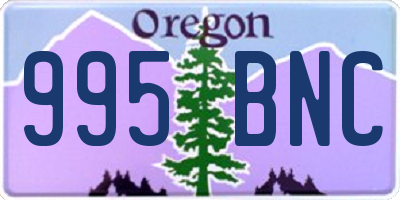 OR license plate 995BNC
