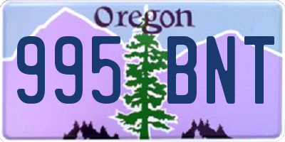 OR license plate 995BNT