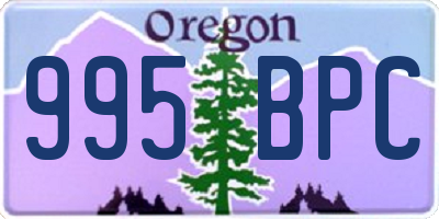 OR license plate 995BPC