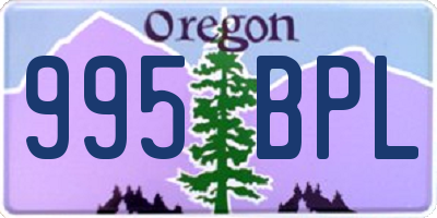 OR license plate 995BPL