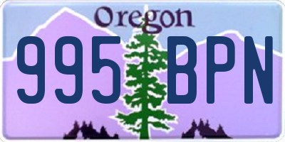 OR license plate 995BPN