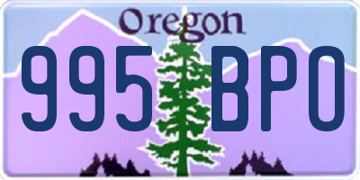 OR license plate 995BPO