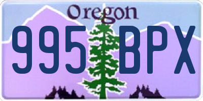 OR license plate 995BPX