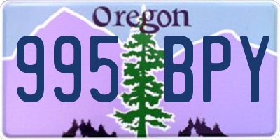 OR license plate 995BPY