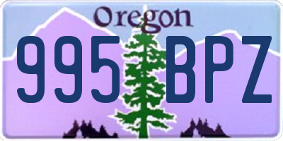 OR license plate 995BPZ