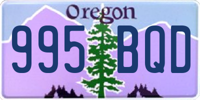 OR license plate 995BQD