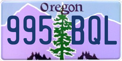 OR license plate 995BQL