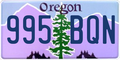 OR license plate 995BQN