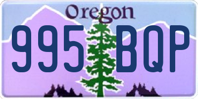 OR license plate 995BQP