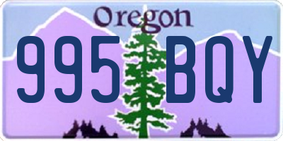 OR license plate 995BQY