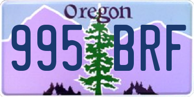 OR license plate 995BRF
