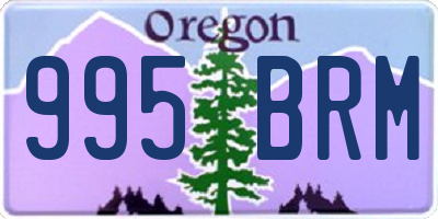 OR license plate 995BRM