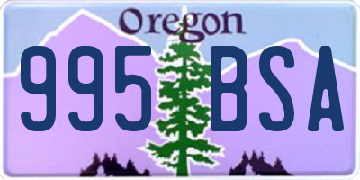 OR license plate 995BSA
