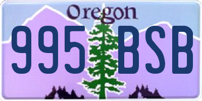 OR license plate 995BSB