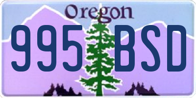 OR license plate 995BSD