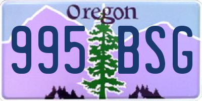 OR license plate 995BSG