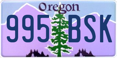 OR license plate 995BSK