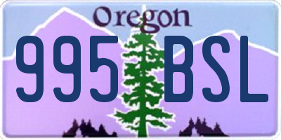 OR license plate 995BSL
