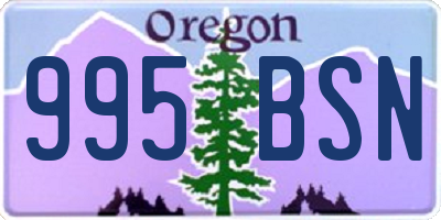 OR license plate 995BSN