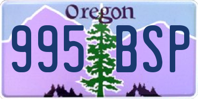 OR license plate 995BSP